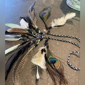Bohemian Peacock Feather Festival Headband